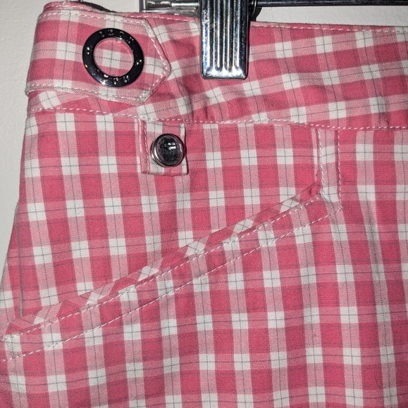 IZOD Womens Pink/White Check Golf Tennis Mini Skort Size 8 - Picture 3 of 6